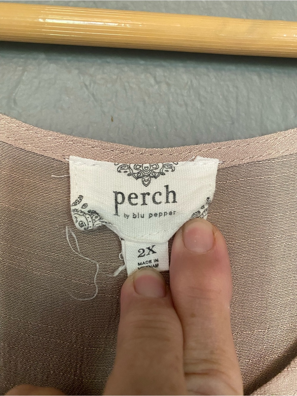 Perch by Blu Pepper Tiered Faux Button Midi Dress Rose Taupe Size 2X Plus Size - Picture 5 of 6